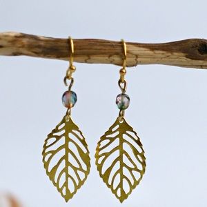 Handmade dainty, delicate gold filigree dangles